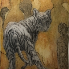 Looking But Not Seeing-Endangered, 42"x30 &frac14;", Prismacolor, Caran d'Ache Aquarelle