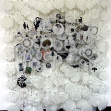 5.-Cerebration,86'x72"x6", Denril, bee's wax, graphite, m.m.